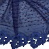 Designer Party Wear ari work stole with Flower Design and Pearls - Blue